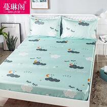 Washable ice silk mat three-piece bed hat 1 5 meters 18 m bed summer sheets air conditioning soft mat foldable