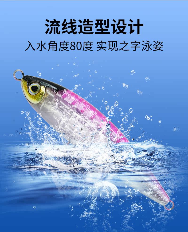 Дорожные суб- приманки bassking 水面铅笔175mm/92g狂鳞 浮水路亚饵深海船钓假饵金枪饵