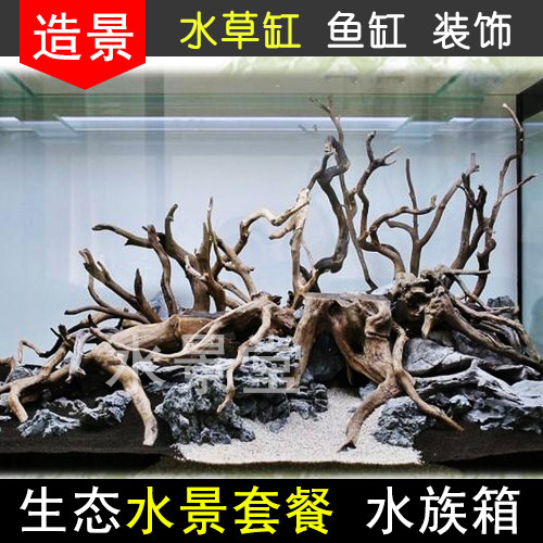 杜鹃根水草缸造景套餐 尼特利水草泥 水草网 鱼池水草 水草皮 水属于什么档次？