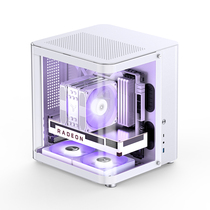 Qiaosibo TK-1 white black hyperboloid side-transparent MATX gaming case supports 240 cold radiator vertical air duct