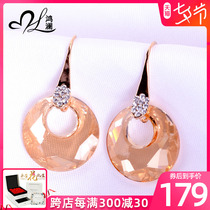 Honglan Austria Crystal Earrings Female Gou Wind Han Edition Temperament Fashion Elegant Sexy Ear Pendant Ornament 100 Hitch