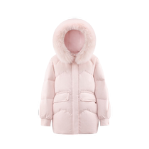 Ailai Fur Collar Down Jacket Womens 2023 New Hooded Short Duck Down Light Luxury Fashion H Version Winter Jacket