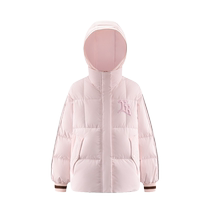 Ailai fake two-piece short down jacket American style 2024 new sports fashion casual hooded loose thickening