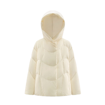 Ai Lai hooded down jacket 2024 new short soufflé niche fashion sense top winter jacket simple