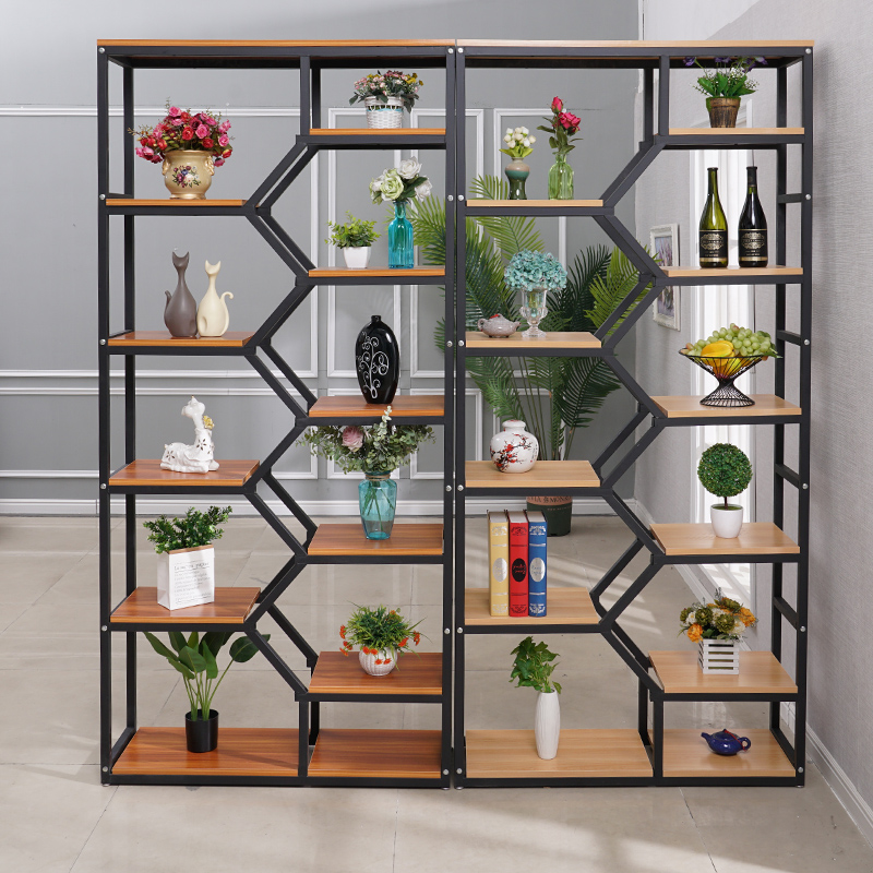 loft wrought iron partition screen shelf modern simple shelf porch office living room solid wood bookshelf