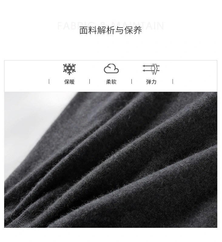 Áo len cashmere nam cổ chữ V áo thun len hoang dã áo len chạm đáy áo sơ mi ấm áp mẫu có thể được may - Áo len Cashmere