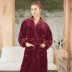 Tiêu chuẩn Mỹ 2018 mới mùa thu và mùa đông ấm áp nhung nhung đôi áo ngủ dày nữ đồ ngủ rộng giản dị phục vụ nhà nam - Night Robe