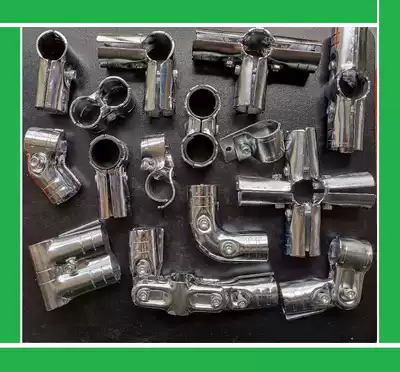 Hot sale silver chrome-plated anti-static buckle lean pipe joint stainless steel connector bar accessory HJ series