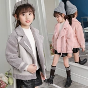 Áo khoác lông bé gái 2018 thu đông 2018 trẻ em mới phiên bản Hàn Quốc của áo khoác lông cừu dày cho bé gái
