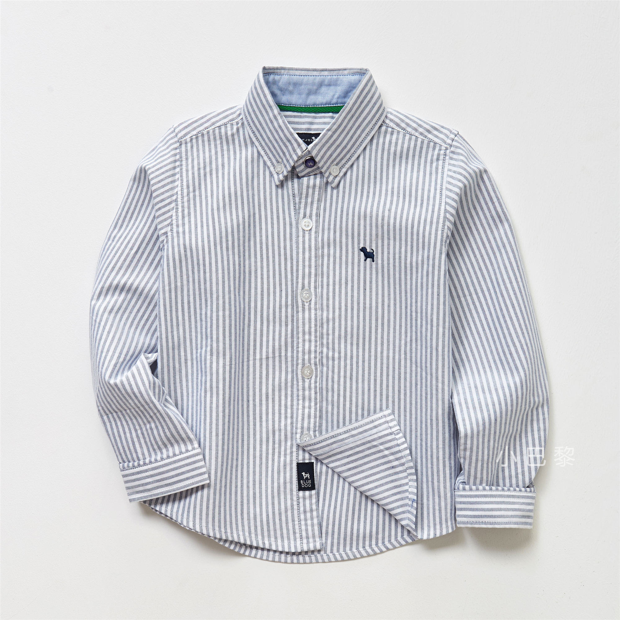 Áo cotton cotton dài tay màu trắng kẻ sọc kẻ sọc kẻ sọc cotton trẻ em áo khoác trẻ em - Áo sơ mi áo sơ mi thô cho bé trai