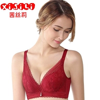 红 钢圈 Áo ngực cúp ngực nhỏ tập hợp điều chỉnh đồ lót thoải mái thoáng khí gợi cảm quần lót nữ thun lạnh siêu mỏng