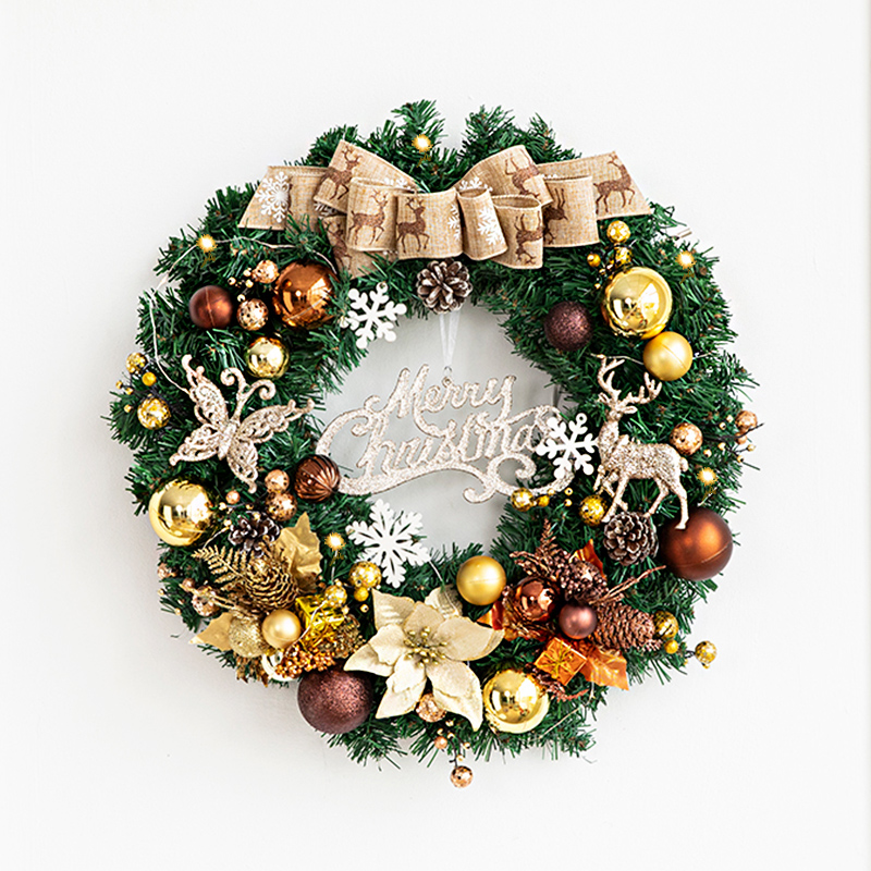 Harbour Ganges Christmas flower ring door hanging 50 60CM Christmas decorations Christmas tree rattan hanging decoration scene arrangement door decoration