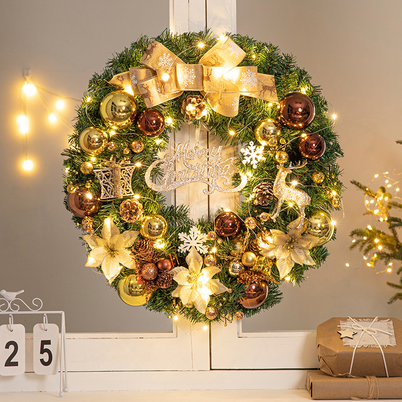 香港Heng新年リースドア吊り下げ50 / 60CMクリスマスデコレーションクリスマスツリーラタン吊り下げシーンレイアウトドア装飾