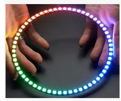 WS2812-60位全彩驱动LED 彩灯 Ring Wall Clock 环形灯1/4