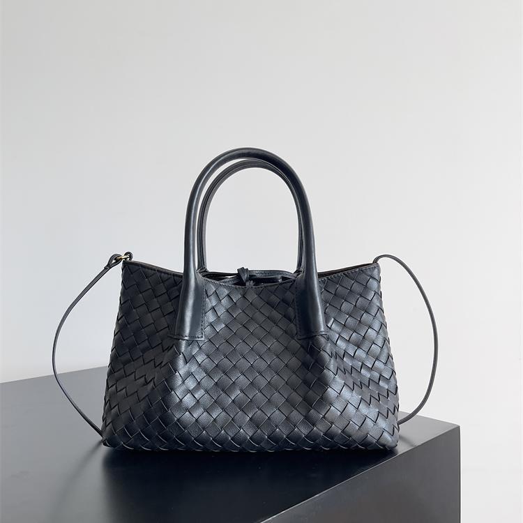 New Pinacoteca Tote Handbag, Cowhide Leather, Hand-Woven, Single Shoulder Crossbody Women's Handbag, Small Size 24cm