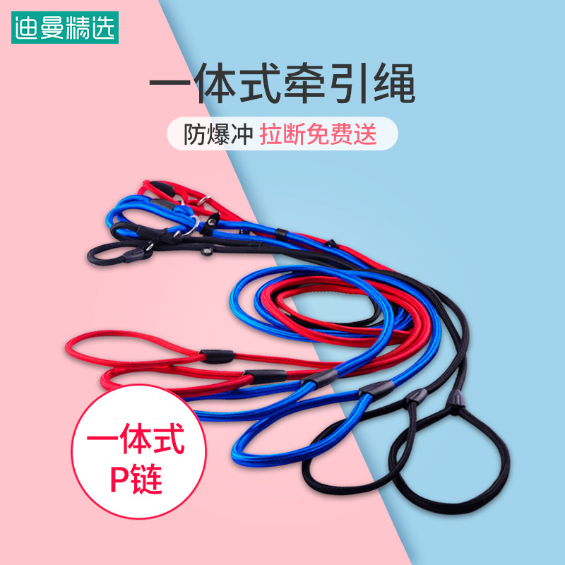 Dogs traction rope p chain dog neckline one-piece dog necklace with dog rope teddy anti-explosion small walking dog rope