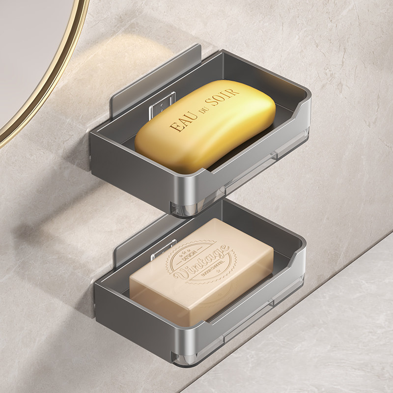 Soap Box Wall-mounted Bathroom free Punch Soap Dish Toilet Shelf Hotel Drain Soap Box Wall-mounted-Taobao