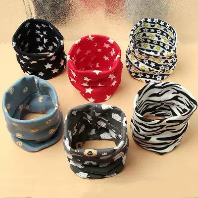 New autumn and winter plus velvet thickened children's scarf boys and girls warm and cute neck sets of children scarf pullover tide