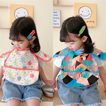 Baby bib baby eating waterproof supplementary food saliva pocket super soft thin childrens bib food shawl rice pocket