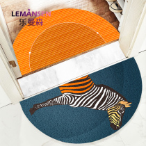 Foot pad door-to-door Entrance Door Carpet Non-slip Room Nordic Entrance Door Semicircle Thickened Silk Ring Home Doormat Cushion Ground Mat