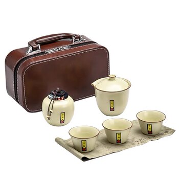 Light luxury portable purple sand travel kung fu tea set quick tea cup tea water separation outdoor tea tray customized complete set