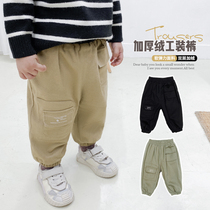 Male baby Works pants boy winter clothing 2020 new gush casual pants Chaoyu Childrens pants for autumn and winter children