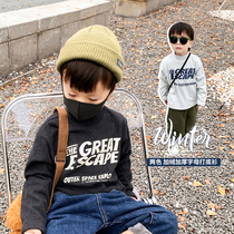 Boys winter dress semi-high collar bottom shirt with new gush thickened autumn and winter Yangqi mens baby warm blouses