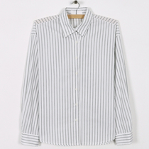 moocobling Korea 21 Winter new Jane about 100 Lap Vertical Stripes Loose Long Sleeve Shirt Lining