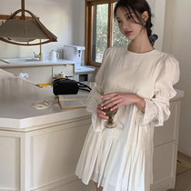 moocobling Korea 21 early spring new round collar little sub sweet and meadage doll skirt woman