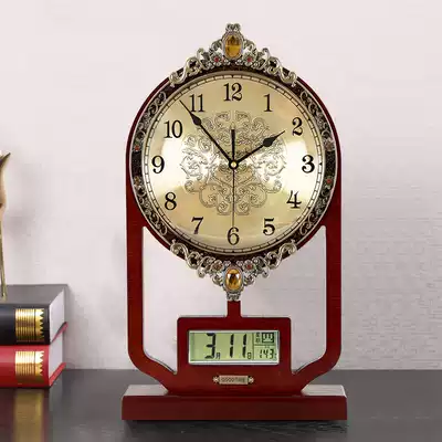 Zhuang beam seat living room creative desktop clock Chinese simple atmosphere home large clock clock pendulum pendulum