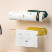 Kitchen towel rack non-hole slacker rag rack back-mounted cabinet rack rag storage rack cling film rack