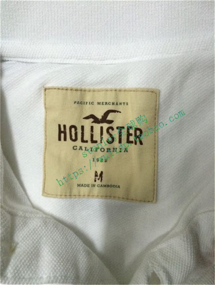HemHResis Hollister Áo thun cotton nam Pearl Cotton Cotton tay áo ngắn giải phóng mặt bằng Kích thước lớn áo phông có cổ
