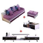Căn hộ nhỏ đơn giản hiện đại sofa vải phòng khách hoàn chỉnh bàn cà phê TV tủ đồ nội thất kết hợp ba mảnh