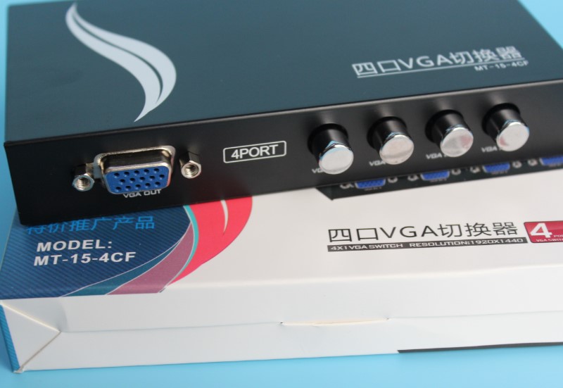 4-port manual vga switcher, four hosts, one monitor, 4 in and 1 out sharer @Maitor MT-15-4CF