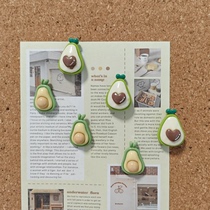 Avocado thumbtack diy cute creative cartoon handmade fruit felt photo wall photo pin Japanese style ins style