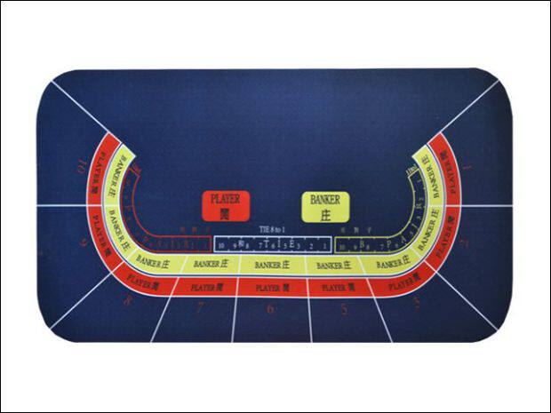 Фишки 百家乐橡胶桌布 长方形庄闲台布 德州21点筹码台垫棋牌室游戏桌布