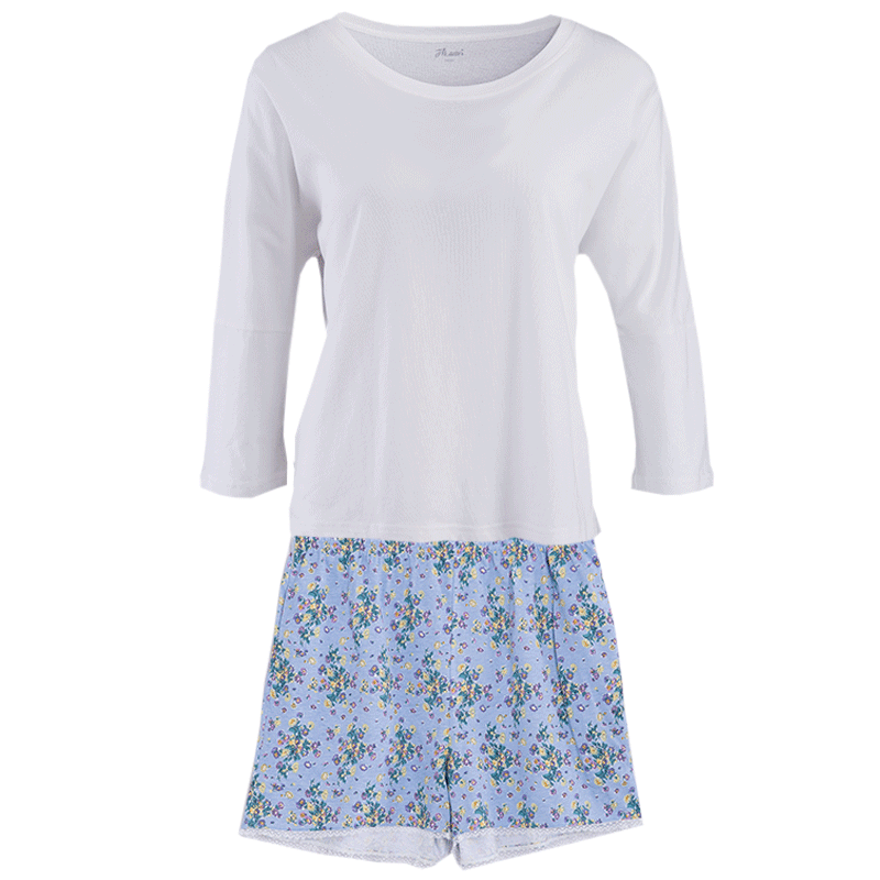 Pyjama pour femme en Coton à manches - Ref 2993055 Image 5