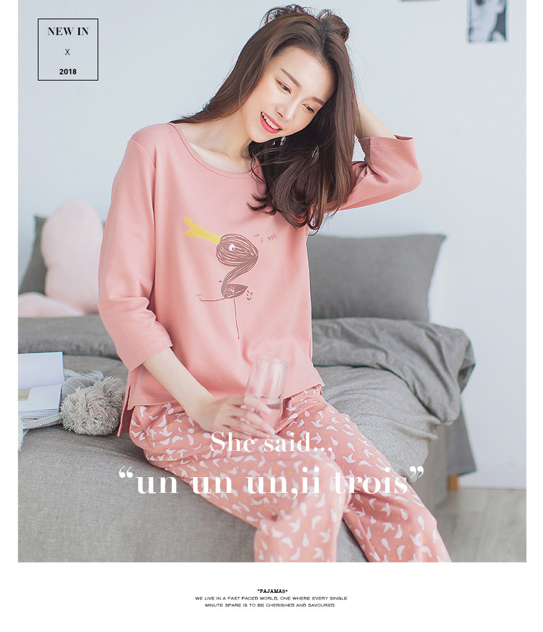 Pyjama pour femme en Coton à manches - Ref 2993059 Image 6