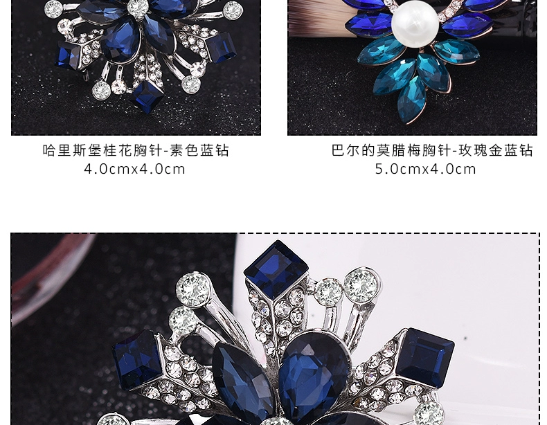 Thời trang Hàn Quốc trâm cài nữ trâm hoa lớn trâm hoa nhân tạo pha lê mùa thu và mùa đông linh hoạt áo choàng khăn choàng lụa phụ kiện cài áo vest nam