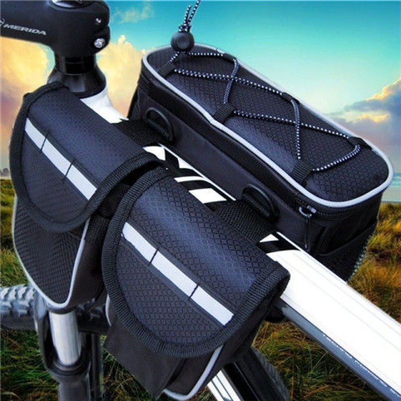 Increase capacity bike bag mountain bike bag front beam bag saddle bag riding bag equipped with tube bag