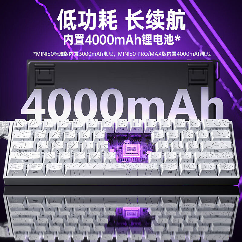 Wolf Spider Mini60 Wireless Three-Mode Magnetic Axis Keyboard Rgb Twilight Butterfly Dark Night Keyboard and Mouse Gaming Set