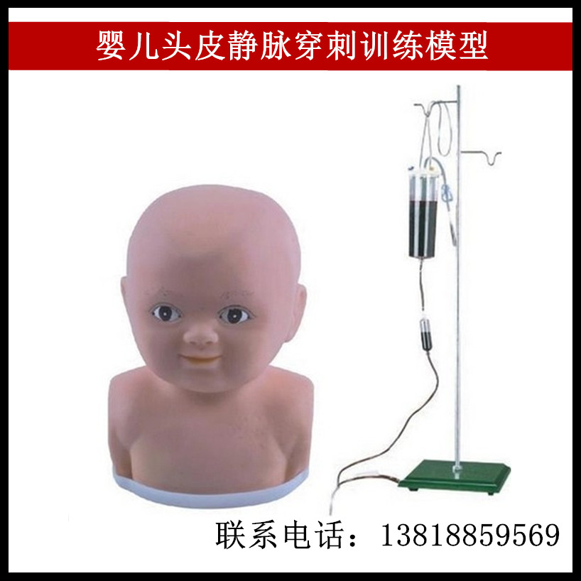 高级婴儿头部综合静脉穿刺模型训练注射模具头皮模拟人