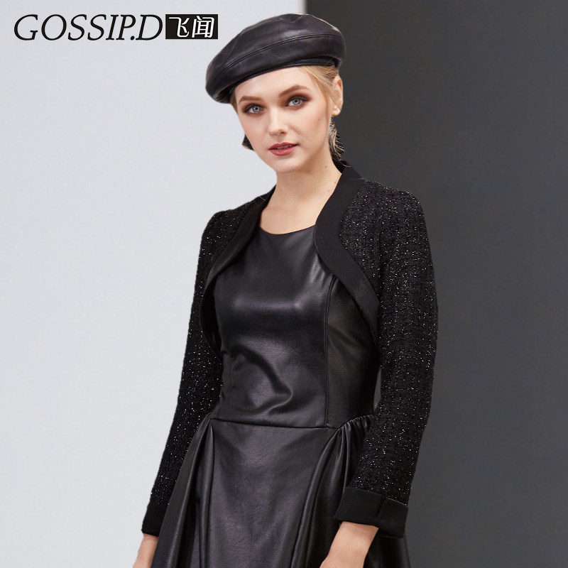 Small Fragrant Wind Jacket Woman Autumn Winter Kan Shoulder New Temperament Name Yuan Good Looks Long Sleeves Ultra Short Senior External Hitch Blouses-Taobao