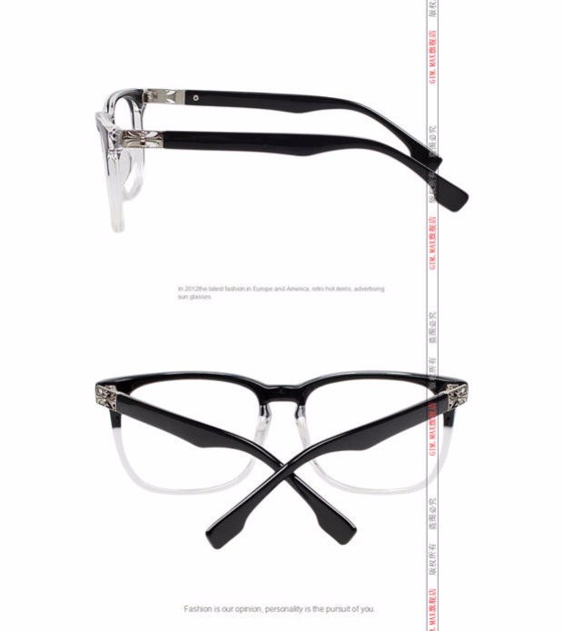 Kính gọng đen mờ GIMMAX kính gọng kính vuông lớn trên kính đen trong suốt nam nữ kính rayban nữ