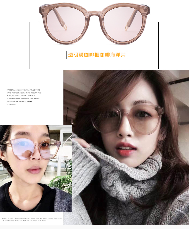 2018 new sunglasses nữ Hàn Quốc phiên bản của thủy triều gm sunglasses vòng sao mạng red với kính retro đường phố đánh bại phân cực