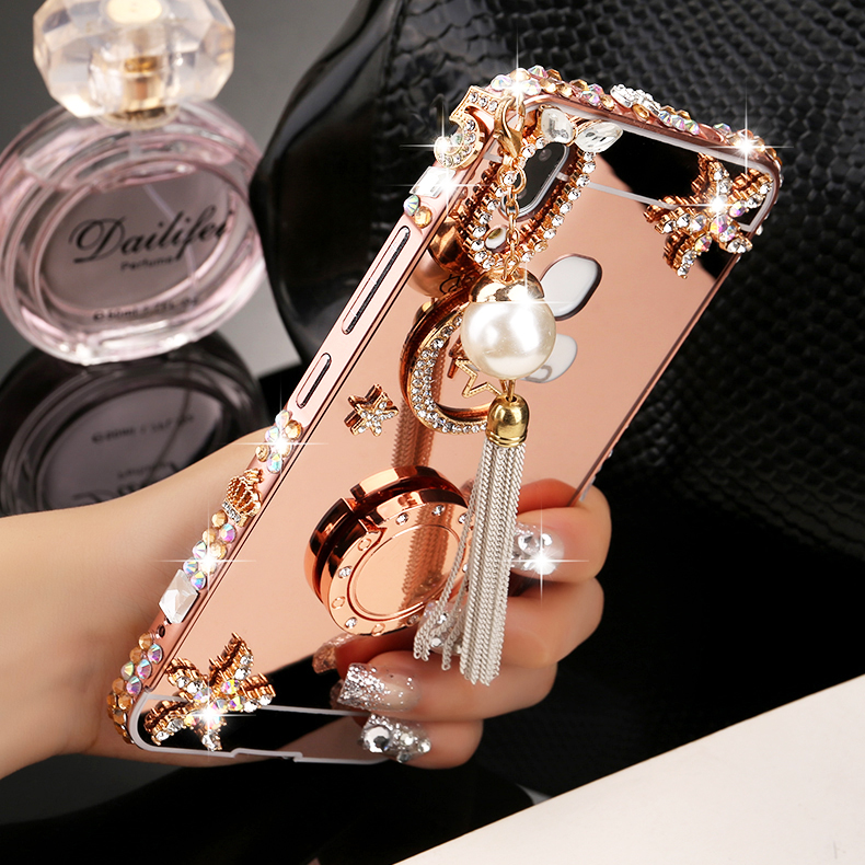 华为畅享8plus手机壳镶钻p20金属边框7c外壳