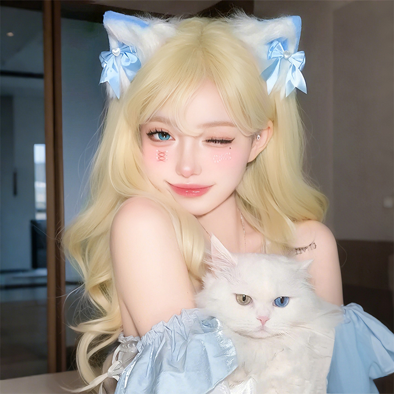 Platinum Wig for Women, Lolita Style, Long Wavy Hair, Summer Light Color, Jk Natural Fluffy Lolita Full Wig Platinum Wig for Women, Lolita Style, Long Wavy Hair, Summer Light Color, Jk Natural Fluffy Lolita Full Wig