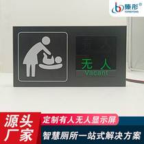 Smart public toilet occupied and unoccupied status sign toilet guidance display system partition remaining squatting space