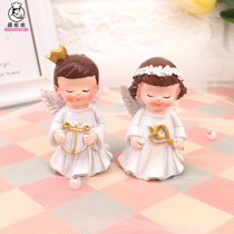 Childrens party birthday cake decoration little Angel dessert table White Angel baby boy girl baking