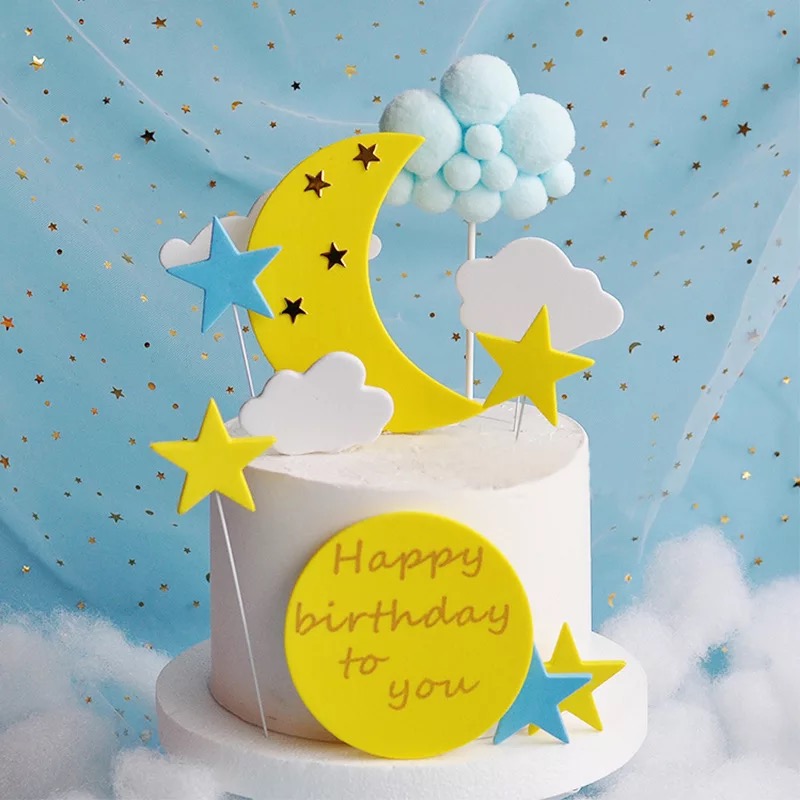 MoonMoon star cloud suit SkettesBirthday cake decoration bakery party plugin layout